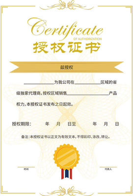 網(wǎng)絡技術服務代理授權書設計模板